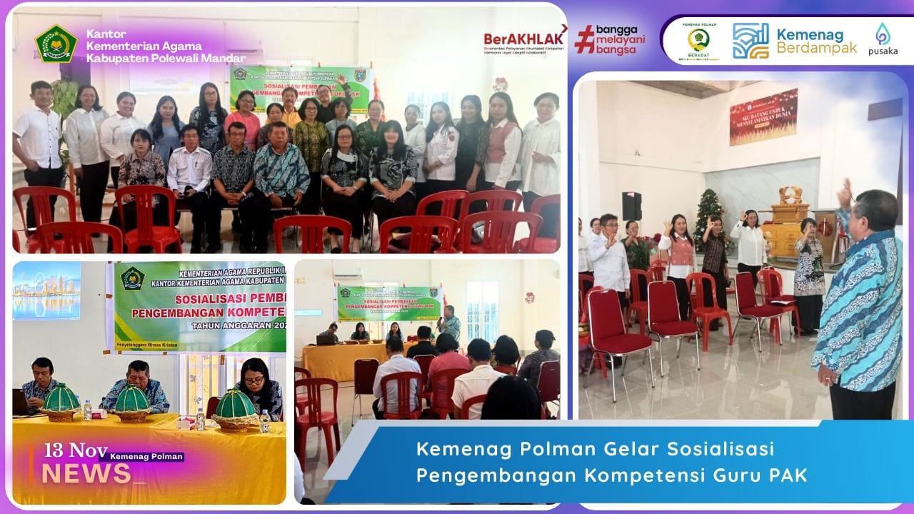 Kemenag Polman Gelar Sosialisasi Pengembangan Kompetensi Guru PAK