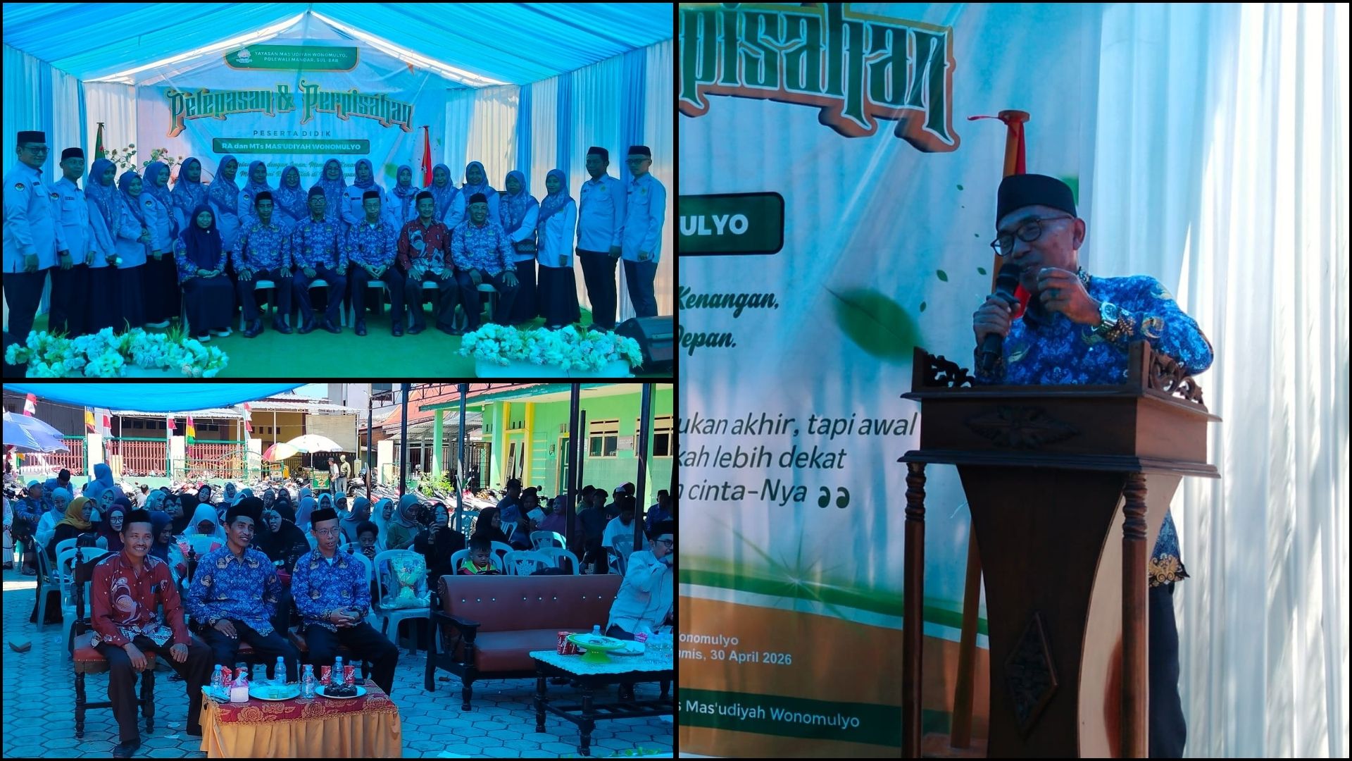 Pelepasan dan Perpisahan Peserta Didik RA dan MTs Mas’udiyah Wonomulyo Berlangsung Khidmat